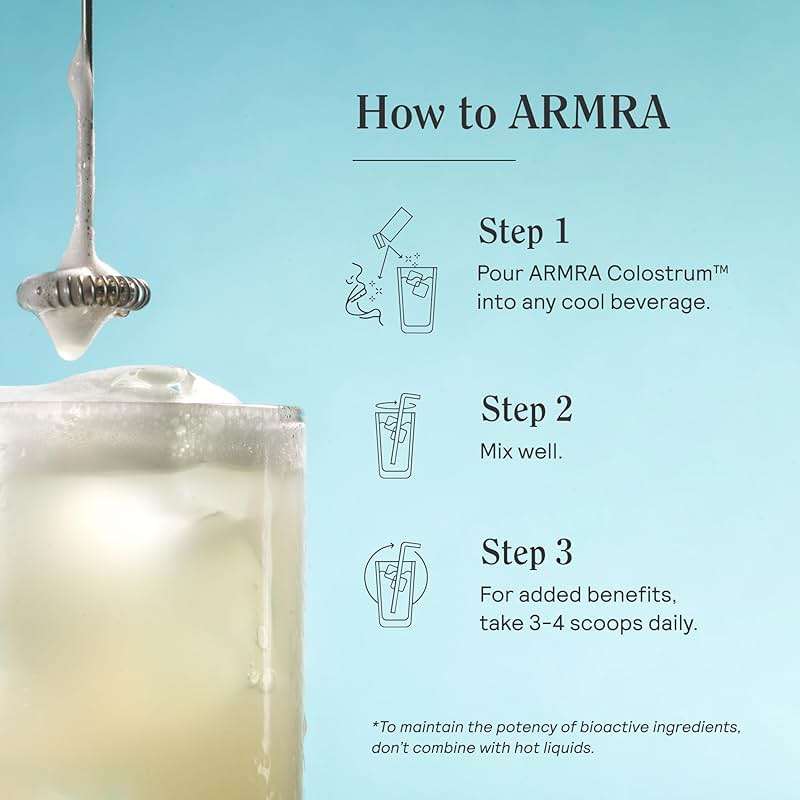 ARMRA Colostrum Powder | Unflavored | Gut Health & Bloating | Skin & Hair | Immunity | Keto, Gluten & Fat-Free | 120 Servings - Image 9