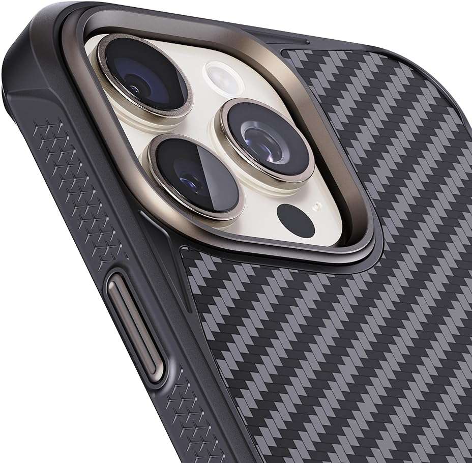 REBEL Case for iPhone 15 Pro Max [Gen-5 Aramid Fiber] Strong MagSafe Compatible, Grippy Sides, Shockproof Corners, Metal Lens + Buttons, Upgraded Protective Design, 6.7 Inch Phone 2023 (Black) - Image 2
