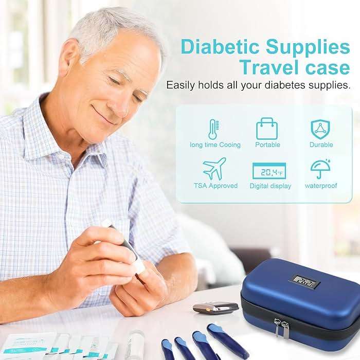 Gosemai TSA Approved Insulin Cooler Travel Case Medication Cooler for Travel with Thermometer Temperature Display Diabetic Medication Organizer Medical Travel Cooler Bag with 2 Ice Pack - Image 5