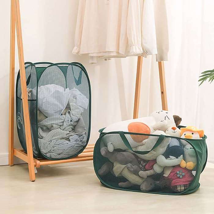 LATERONON 4 Pcs Collapsible Laundry Baskets, Opening Laundry Hamper, Foldable Laundry Basket, Dirty Clothes Basket for Clothes & Home Organization - Image 2