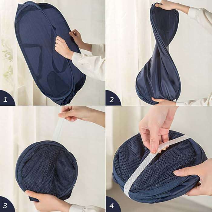 LATERONON 4 Pcs Collapsible Laundry Baskets, Opening Laundry Hamper, Foldable Laundry Basket, Dirty Clothes Basket for Clothes & Home Organization - Image 6