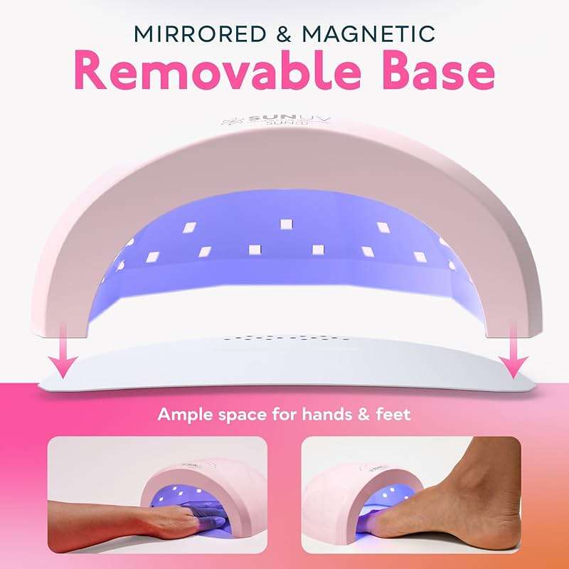 SUNUV UV Light for Gel Nails, UV Dryer for Gel Polish with 3 Timer Settings Professional LED Nail Lamp Art Tools Auto Sensor SUNone Pink - Image 6