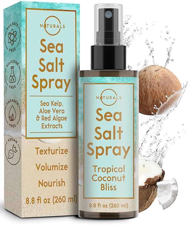 Sea Salt Water Spray for Men - Texturizing Spray Wavy Hair Products - Tropical Coconut Bliss, 8 oz - Image 1
