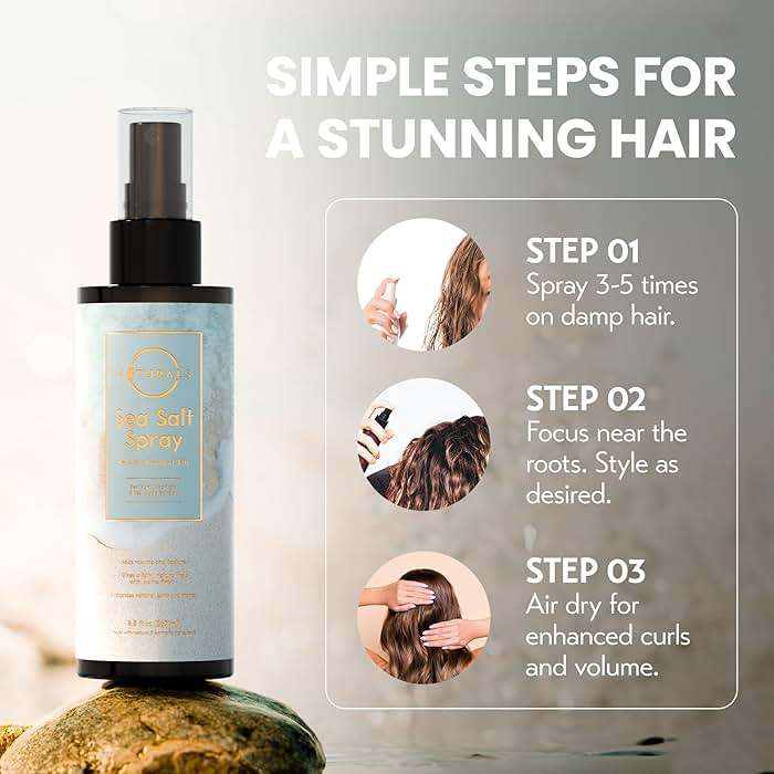 Sea Salt Water Spray for Men - Texturizing Spray Wavy Hair Products - Tropical Coconut Bliss, 8 oz - Image 4