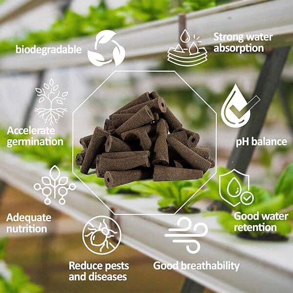 MAQIHAN 50 Grow Sponges for Hydroponics - Seed Pods for Garden Seed Starter Pods Growing System Plant for Seed Plugs Garden Cube Sponges Replacement - Image 4