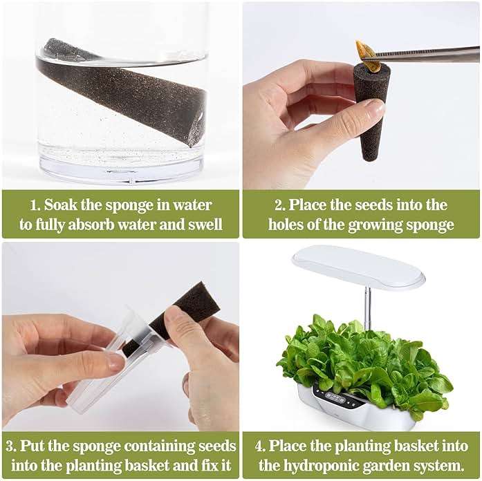 MAQIHAN 50 Grow Sponges for Hydroponics - Seed Pods for Garden Seed Starter Pods Growing System Plant for Seed Plugs Garden Cube Sponges Replacement - Image 7