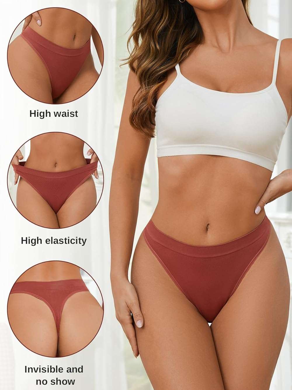 linccure Breathable Seamless Thongs: Comfortable Women's Underwear 5-Pack - Image 2