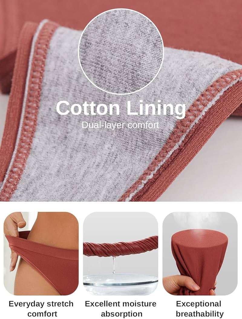 linccure Breathable Seamless Thongs: Comfortable Women's Underwear 5-Pack - Image 4