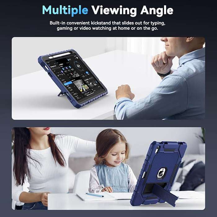 Grifobes for iPad A16 Case 11th Generation 11 inch 2025 / iPad 10th Generation Case 10.9 inch 2022, Heavy Duty Military Grade Shockproof Cover with Pencil Holder for i Pad 11/10 Gen (Navy Blue) - Image 5