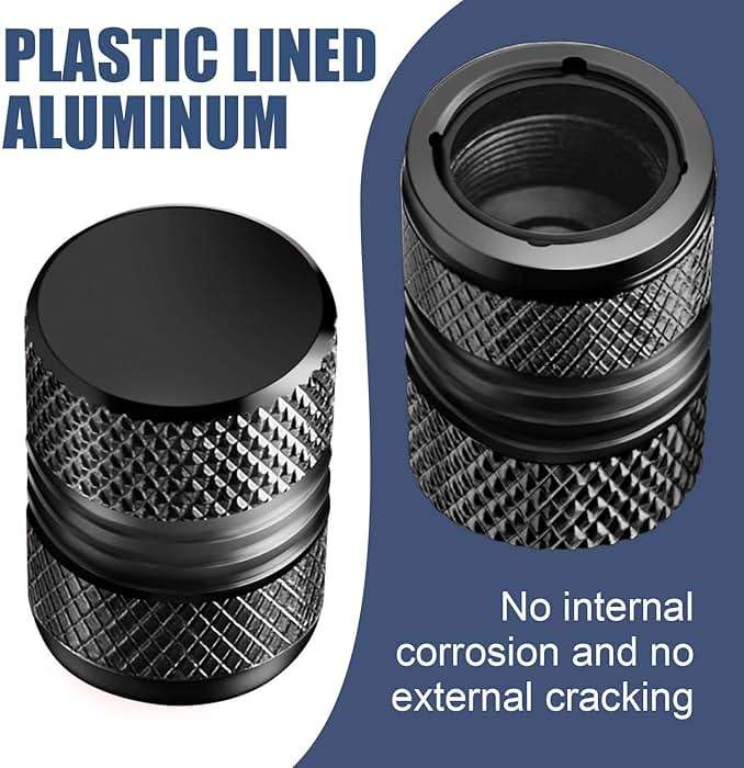 Tire Valve Stem Caps - 5 Pack Corrosion Resistant Premium Anodized Alloy Air Valve Caps Universal for Car SUV Bike Accessories Black - Image 3