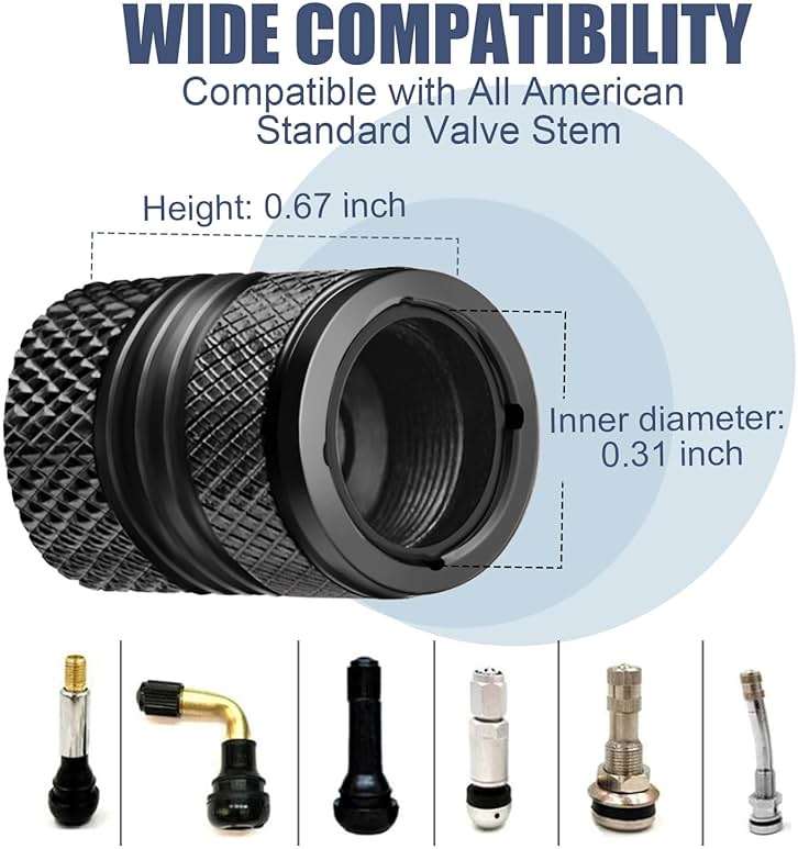 Tire Valve Stem Caps - 5 Pack Corrosion Resistant Premium Anodized Alloy Air Valve Caps Universal for Car SUV Bike Accessories Black - Image 4