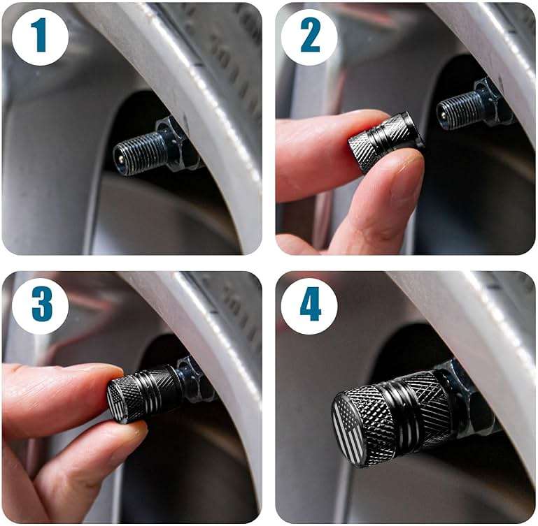 Tire Valve Stem Caps - 5 Pack Corrosion Resistant Premium Anodized Alloy Air Valve Caps Universal for Car SUV Bike Accessories Black - Image 5