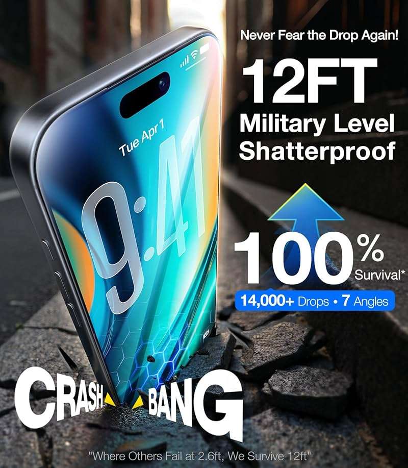UltraGlass 9H+ Armor for iPhone 15 Pro Max Privacy Screen Protector [NO.1 Military Grade Shatterproof] Privacy Screen iPhone 15 Pro Max Tempered Glass [100% Anti Spy] Longest Durable 2 Packs, 6.7'' - Image 5