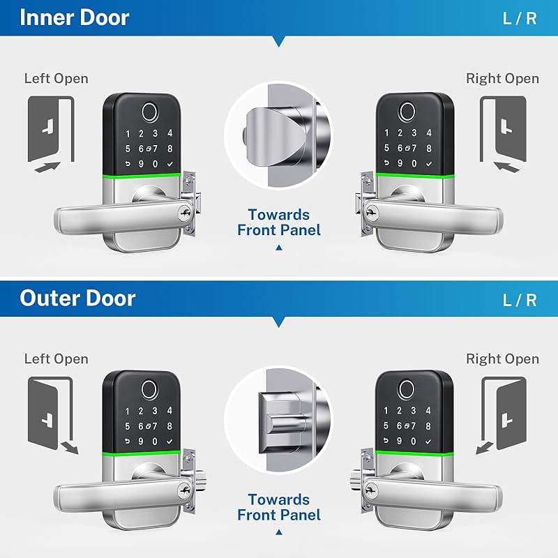 Keypad Smart Door Lock with Handle: Kucacci Keyless Entry Door Lock - Smart Lock for Front Door - Electronic Door Lock with Keypad for Exterior Door - Deadbolt Lever Alternative - Easy Installation - Image 7