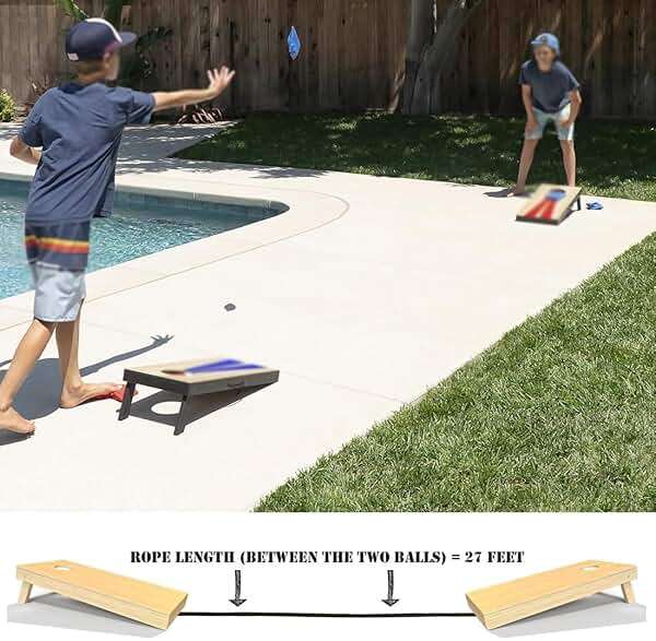 Cornhole Boards Distance Setup Tool, Cornhole Game Measuring Device, Accessories for Corn Hole Boards (Regulation 27-Foot Distance) - Image 2