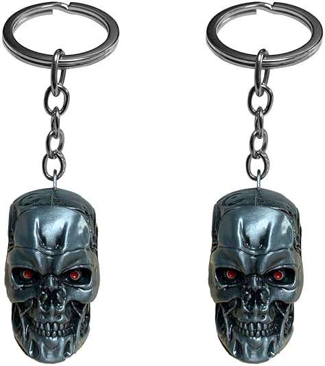 DTSFHTDAL 2PCS Keychain the Terminator Skull Metal Keychain Skeleton Key Chain Car Keychain Terminator Keychain Unisex - Image 1
