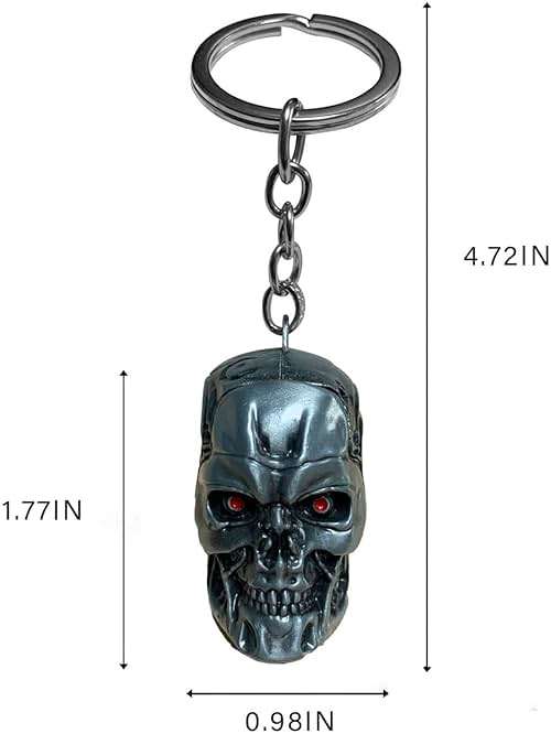 DTSFHTDAL 2PCS Keychain the Terminator Skull Metal Keychain Skeleton Key Chain Car Keychain Terminator Keychain Unisex - Image 2