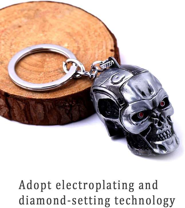 DTSFHTDAL 2PCS Keychain the Terminator Skull Metal Keychain Skeleton Key Chain Car Keychain Terminator Keychain Unisex - Image 3