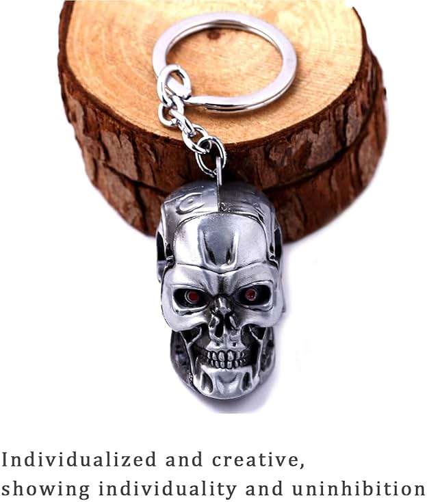 DTSFHTDAL 2PCS Keychain the Terminator Skull Metal Keychain Skeleton Key Chain Car Keychain Terminator Keychain Unisex - Image 4