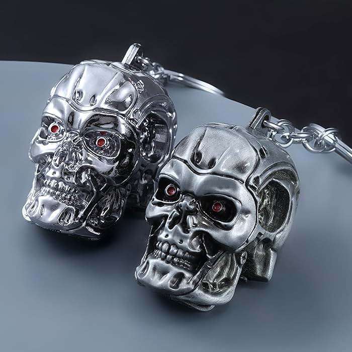 DTSFHTDAL 2PCS Keychain the Terminator Skull Metal Keychain Skeleton Key Chain Car Keychain Terminator Keychain Unisex - Image 7