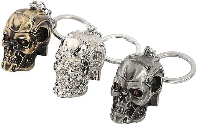 DTSFHTDAL 2PCS Keychain the Terminator Skull Metal Keychain Skeleton Key Chain Car Keychain Terminator Keychain Unisex - Image 8