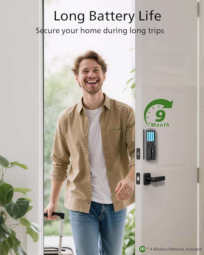 Philips Fingerprint Smart Lock, Keyless Entry Door Lock, Smart Door Locks for Front Door, Keypad Deadbolt, APP Control, 9-Month Long Battery - Image 6