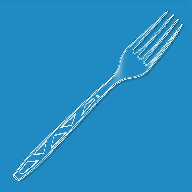 Amazon Basics Disposable Clear Plastic Forks, Premium Quality, BPA-Free, for Everyday Use, Party Supply, Events, 100 Count - Image 2