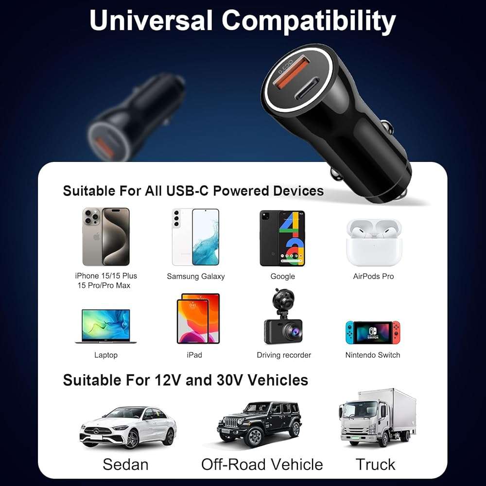 iPhone 17 16 15 Car Charger, [Apple MFi Certified] USB C Car Charger 43W Fast Charging with 3.3 FT Type C to C Cable, USB Car Adapter for iPhone 17/17 Pro/17 Pro Max/Air/16/15 - Image 7
