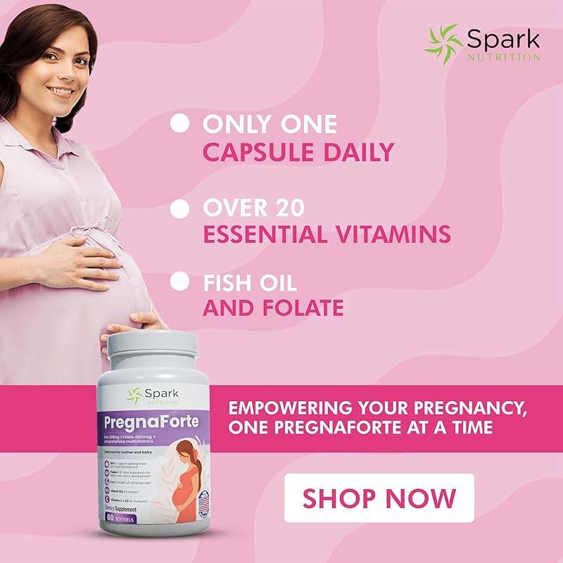Pregnaforte 1 a day Prenatal vitamins for women 2 month: Folic acid, Fish Oil Omega 3 DHA/EPA, Vitamin D3, B6, Vitmain B12, C, E, Calcium, Iron, Magnesium, Zinc supplement FSA HSA eligble multivitamin - Image 4