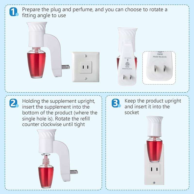 Hohean 2 Pack Wall Fragrance Plug in Compatible with Bath and Body Works WallFlower Refills, ETL Certified, Rotatable, Precise Scent Adjustable Fragrance Control Diffuser Plug for Home, Office (White) - Image 6