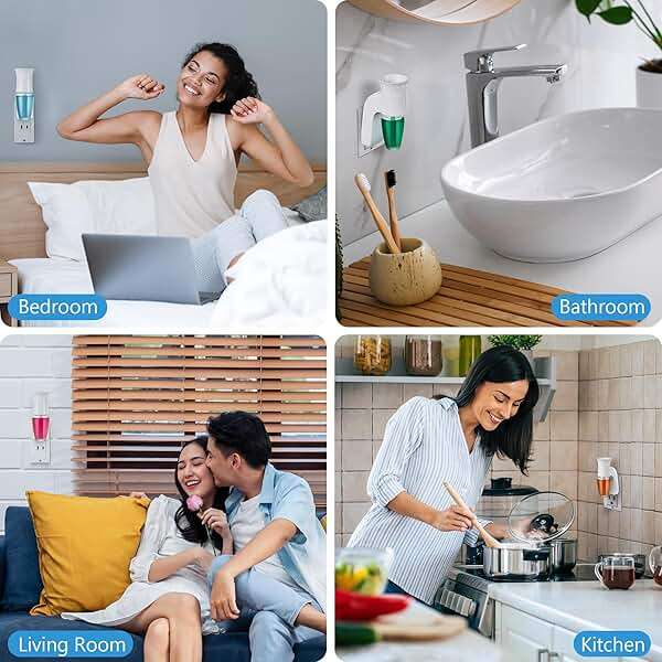 Hohean 2 Pack Wall Fragrance Plug in Compatible with Bath and Body Works WallFlower Refills, ETL Certified, Rotatable, Precise Scent Adjustable Fragrance Control Diffuser Plug for Home, Office (White) - Image 7