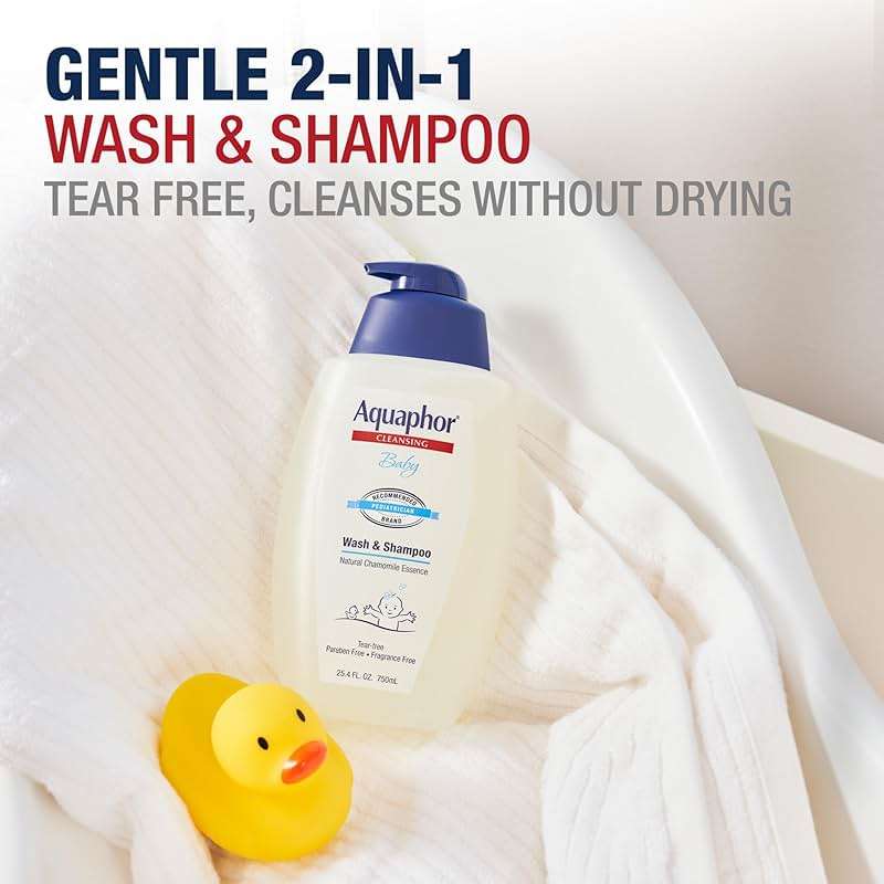 Aquaphor Baby Skin Care Essentials Gift Set with Baby Wash and Shampoo (16.9 Fl Oz) + Healing Ointment for Chapped Skin and Drool Rash (7Oz) + Diaper Rash Cream (3.5Oz), Hypoallergenic - Image 3