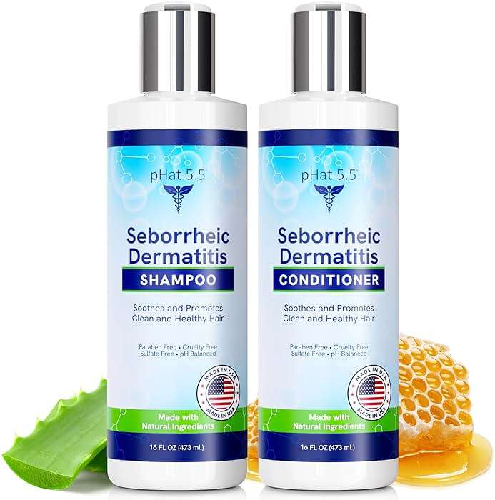 Sulfate-Free and Fragrance Free Shampoo and Conditioner Set, Safe for Seborrheic Dermatitis, To Soothe Dry and Itchy Scalp - Anti-Dandruff Shampoo and Conditioner for Dry Scalp (16oz) - Image 1