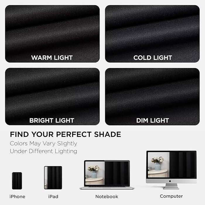 Joydeco Blackout Curtains for Bedroom,Black Out Curtains 84 Inch Long, Black Drapes with Grommets, Noise Reducing Energy Saving Thermal Insulated & Wrinkle-Free Drapes for Living Room, 2 Panels - Image 8