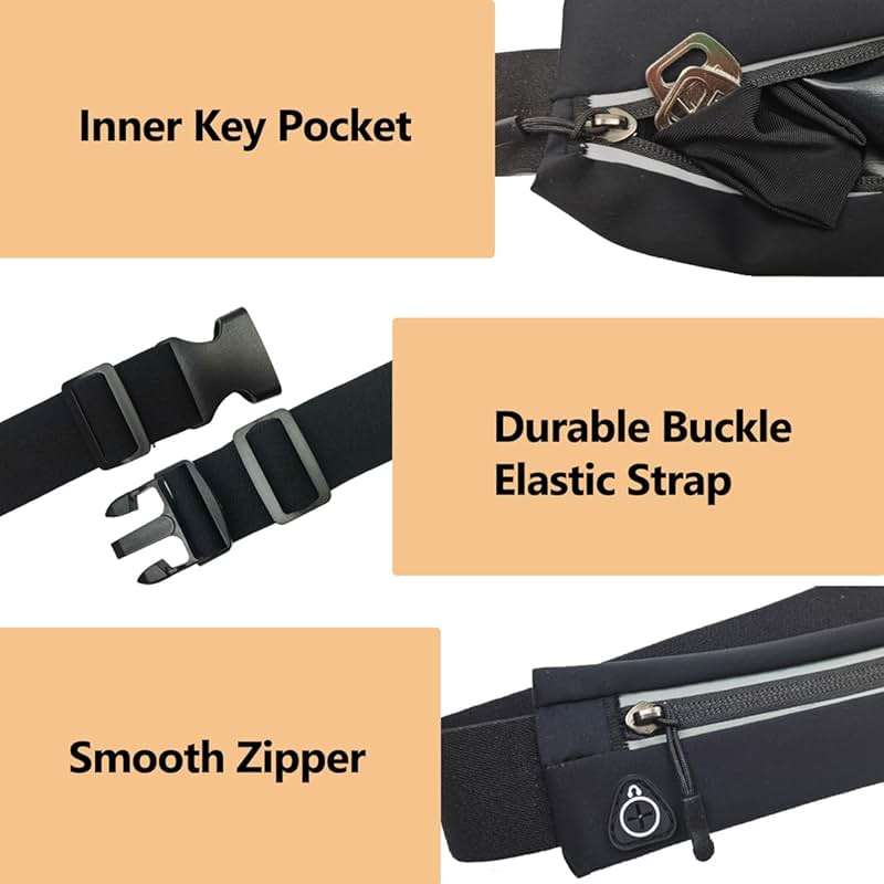 Slim Running Belt Fanny Pack for Men Women, Running Phone Holder Runners Pouch Waist Pack for Workout, Money Belt, Running Gear Accessories [Fits ALL Phones] - Image 5