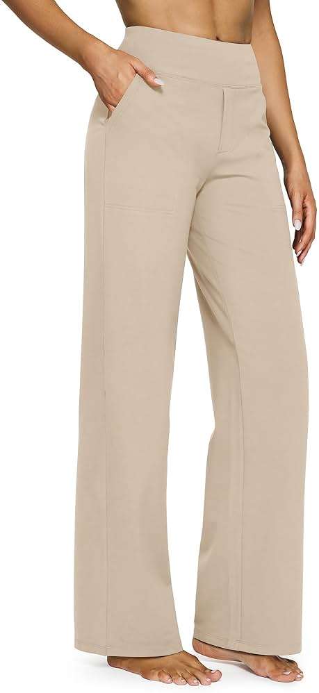G4Free EverGoing Yoga Pants Women Wide Leg Pants with Pockets High Waist Stretch Dress Casual Sweatpants Petite/Regular/Tall - Image 1