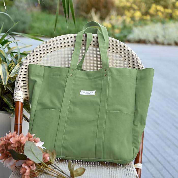 HOMESPON Large Canvas Tote Bag for Women Everything Bag with Pockets and Laptop Sleeve - Image 7