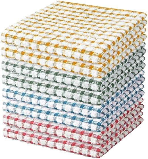 Nialnant 8 Pcs Kitchen Dish Rags,100% Cotton Soft Absorbent Quick Drying Dish Cloths for Kitchen,Washing Dishes,Cleaning rags-11 x 11In - Image 1