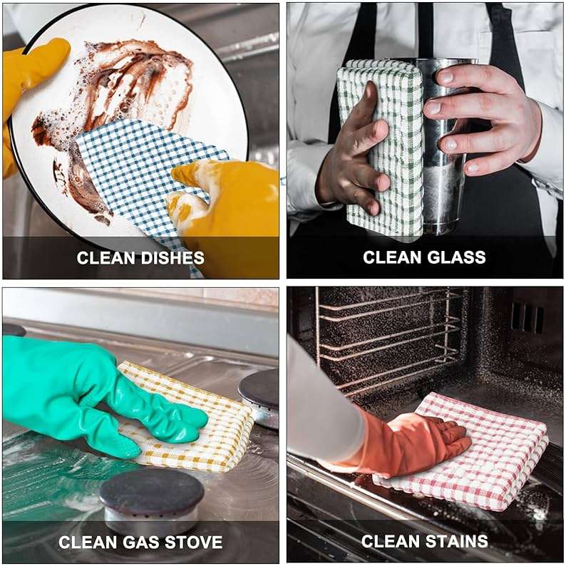 Nialnant 8 Pcs Kitchen Dish Rags,100% Cotton Soft Absorbent Quick Drying Dish Cloths for Kitchen,Washing Dishes,Cleaning rags-11 x 11In - Image 5