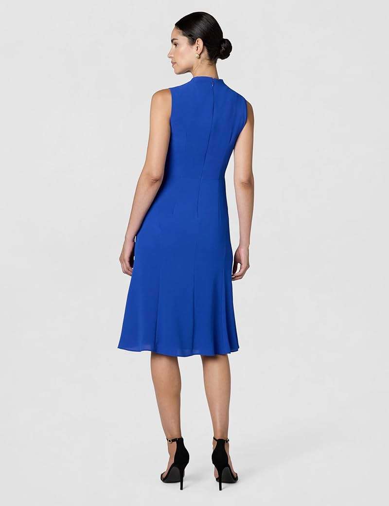 Maggy London Women's Sleeveless Cowl Neck Dress with Fluted Skirt Office Workwear - Image 3