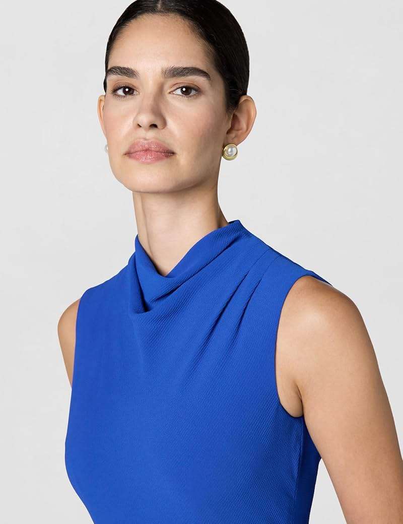 Maggy London Women's Sleeveless Cowl Neck Dress with Fluted Skirt Office Workwear - Image 4