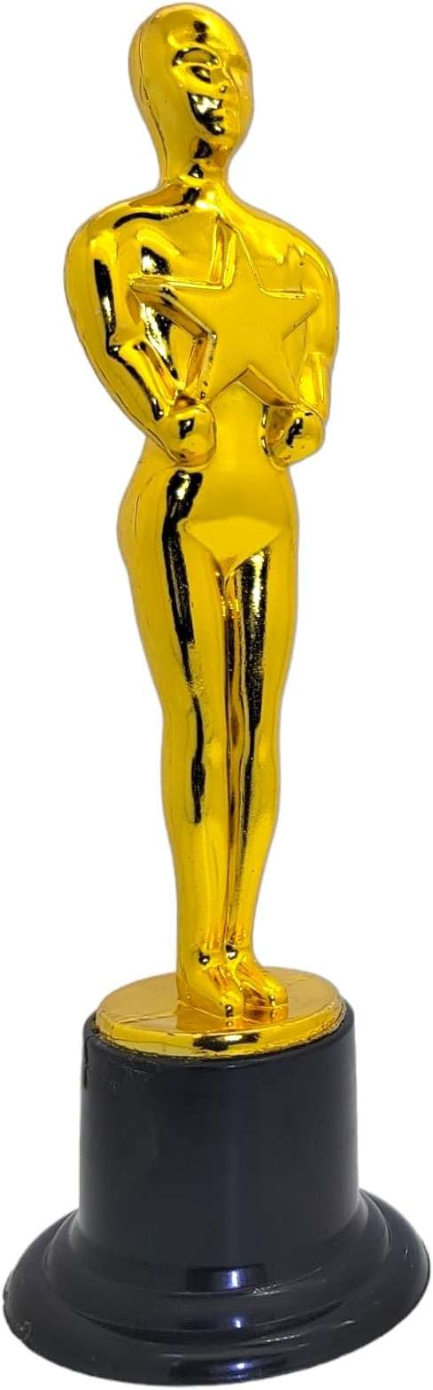 Zugar Land Gold Award Trophies (6 Inches) Bulk Golden Plastic Statues. Standing Man Movie Award Holding a Large Star Trophy for Movie Sport Ceremony Birthday Prize - Image 2