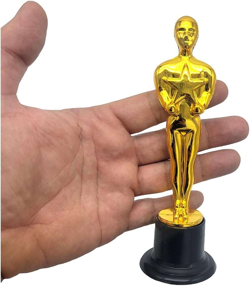 Zugar Land Gold Award Trophies (6 Inches) Bulk Golden Plastic Statues. Standing Man Movie Award Holding a Large Star Trophy for Movie Sport Ceremony Birthday Prize - Image 4