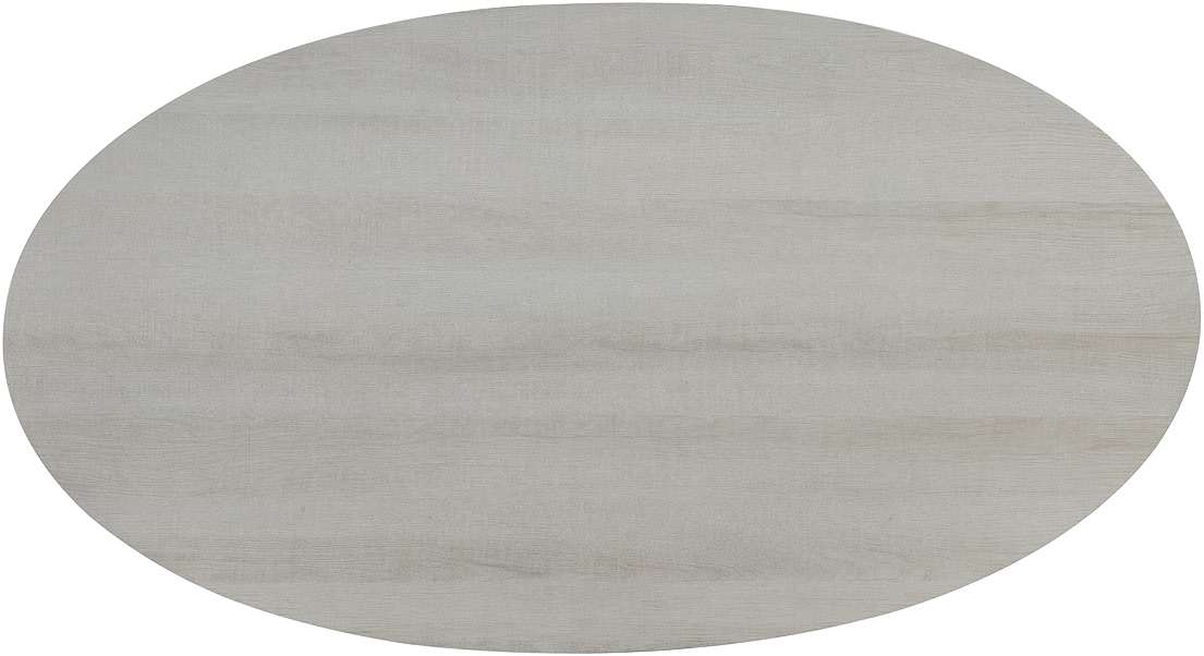 Roundhill Furniture Anze Contemporary Oval Wood Shelf Coffee Table in White Finish - Image 5