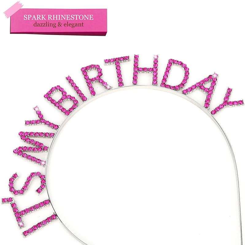 ACO-UINT Costume Headwear Hot Pink Birthday Crown for Girls and Women, It's My Birthday Headband, Happy Birthday Decorations Gifts for Women - Image 7
