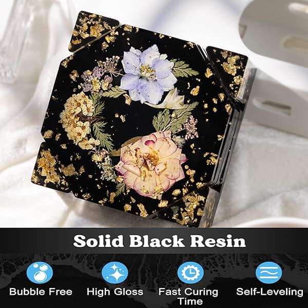 LET'S RESIN EPOXY RESIN Black Resin Epoxy,44OZ Bubble Free & High-Gloss Epoxy Kit,Self Leveling and Hardener for Art Crafts,Jewelry Making,Resin Molds - Image 2