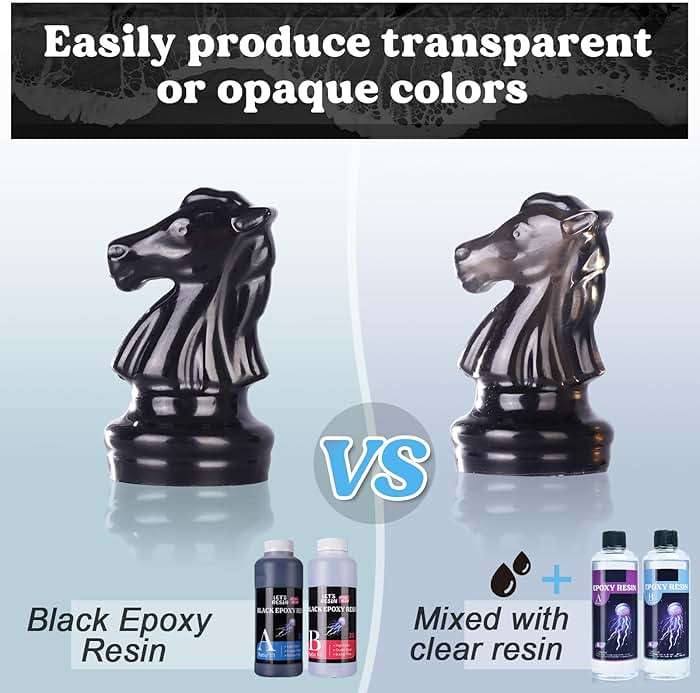 LET'S RESIN EPOXY RESIN Black Resin Epoxy,44OZ Bubble Free & High-Gloss Epoxy Kit,Self Leveling and Hardener for Art Crafts,Jewelry Making,Resin Molds - Image 3