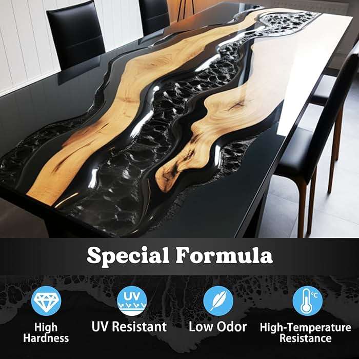 LET'S RESIN EPOXY RESIN Black Resin Epoxy,44OZ Bubble Free & High-Gloss Epoxy Kit,Self Leveling and Hardener for Art Crafts,Jewelry Making,Resin Molds - Image 7