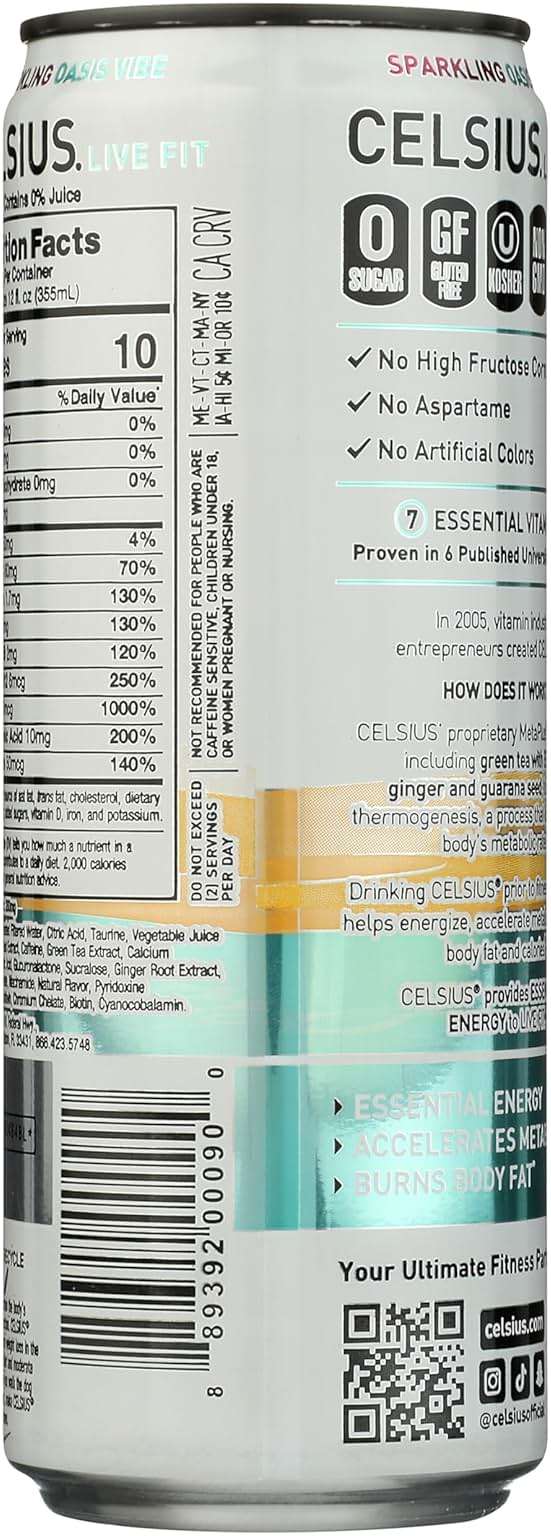 Celsius, Oasis Vibe, 12 Fl Oz - Image 2