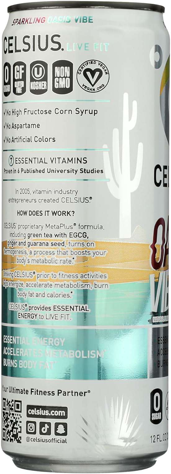 Celsius, Oasis Vibe, 12 Fl Oz - Image 4